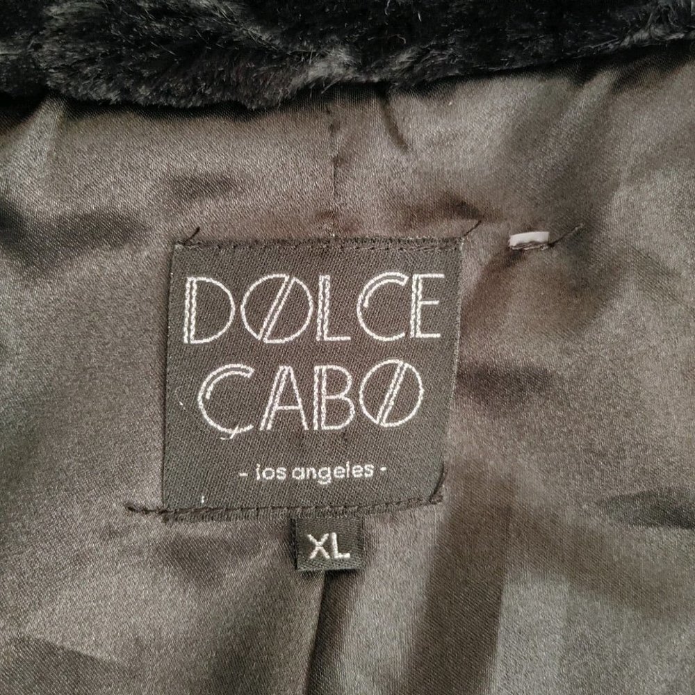 Dolce Cabo Faux Fur Textured Black Swing Coat Size XL - Picture 4 of 8